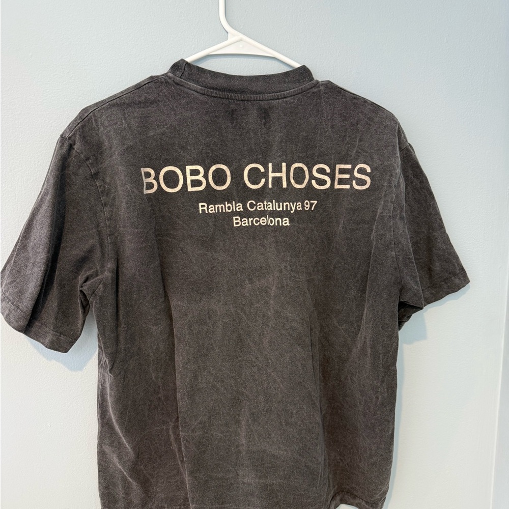 Bobo Choses Dark Gray T-Shirt with Colorful Patch - Picture 4 of 4